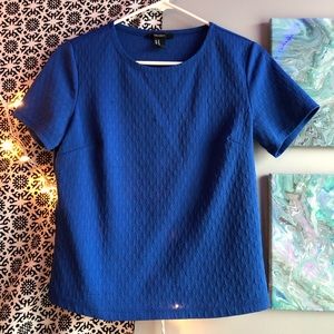 Blue Ribbed Tee
